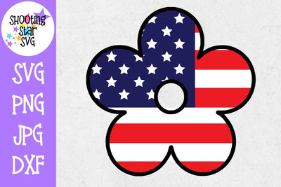 Flower with American Flag- Fourth of July SVG SVG ShootingStarSVG 