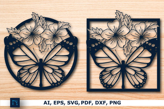 flower with butterfly Wall decor Bundle SVG MD JOYNAL ABDIN 