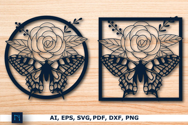 flower with butterfly Wall decor Bundle SVG MD JOYNAL ABDIN 