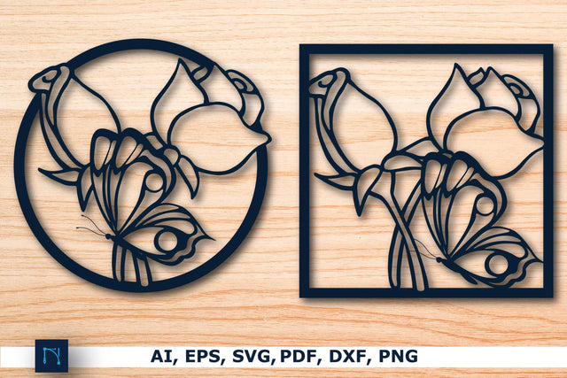 flower with butterfly Wall decor Bundle SVG MD JOYNAL ABDIN 