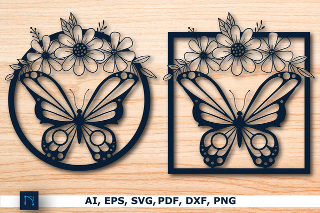 flower with butterfly Wall decor Bundle SVG MD JOYNAL ABDIN 