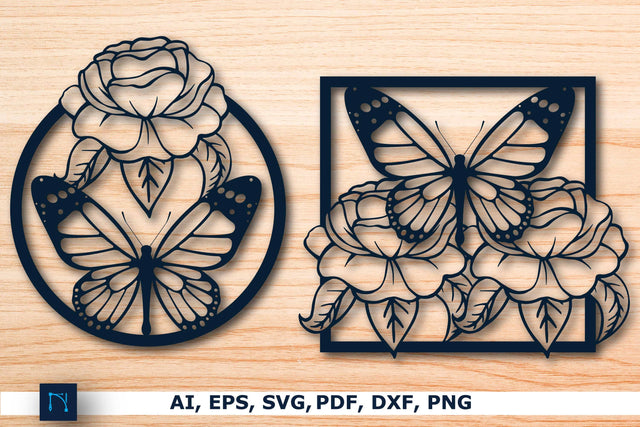 flower with butterfly Wall decor Bundle SVG MD JOYNAL ABDIN 