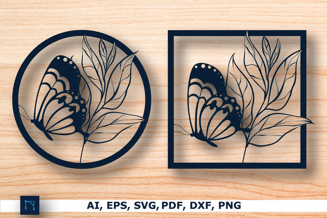 flower with butterfly Wall decor Bundle SVG MD JOYNAL ABDIN 