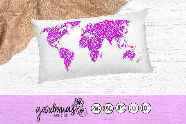 Flower World Map SVG Gardenias Art Shop 