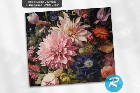 Flowers 20 oz / 30 oz Skinny Tumbler Sublimation Regulrcrative 