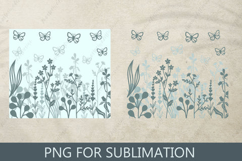 Flowers and butterfly 20 oz skinny tumbler wrap png sublimation Sublimation AnastasiyaArtDesign 