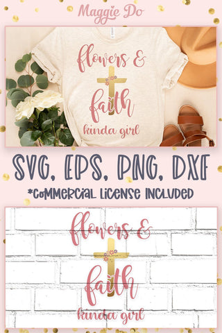 Flowers and Faith SVG | Cross Clip Art SVG Maggie Do Design 