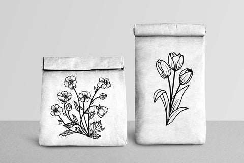 Flowers And Leaves Svg Bundle, Botanical Clipart, Wildflower SVG Yuliya 