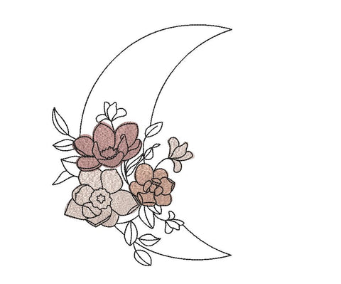 Flowers and Moon C Embroidery Design Embroidery/Applique DESIGNS Angie 
