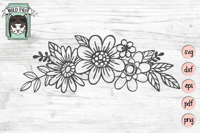 Flowers Border SVG Cut File SVG Wild Pilot 