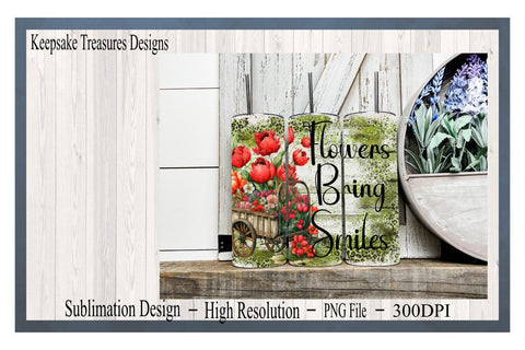 Flowers Bring Smiles, Rustic Flora Wagon, PNG For Sublimation Design, Leopard and Wood, Digital Download, Sublimation Printing Sublimation Keepsake Treasures Designs LLC. 