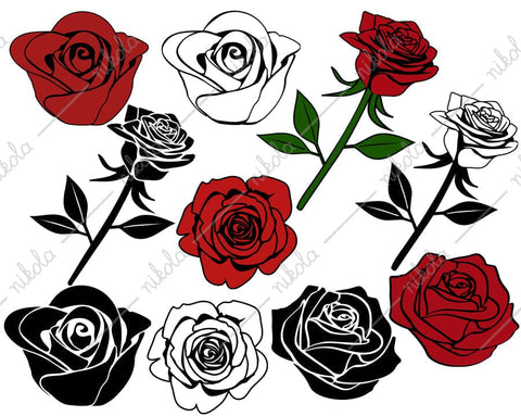 Flowers Bundle Clipart Cut File PNG SVG EPS DXF PDF SVG nikola 