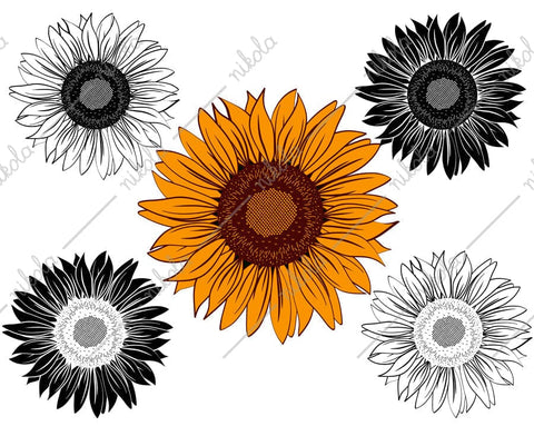 Flowers Bundle Clipart Cut File PNG SVG EPS DXF PDF SVG nikola 