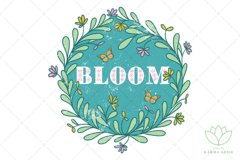 Flowers & Butterflies - SVG PNG Boho Floral Graphic Sublimation SVG Karma Genie Graphics 