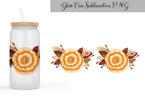 Flowers Can Glass Wrap Sublimation WatercolorColorDream 