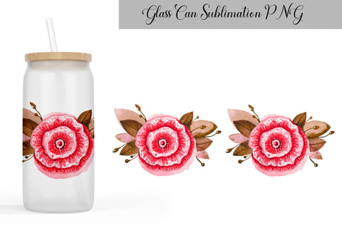 Flowers Can Glass Wrap Sublimation WatercolorColorDream 