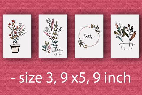 Flowers Card, Flowers illustrations SVG Rupkotha 