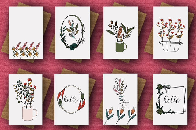 Flowers Card, Flowers illustrations SVG Rupkotha 