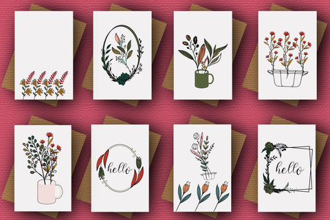 Flowers Card, Flowers illustrations SVG Rupkotha 
