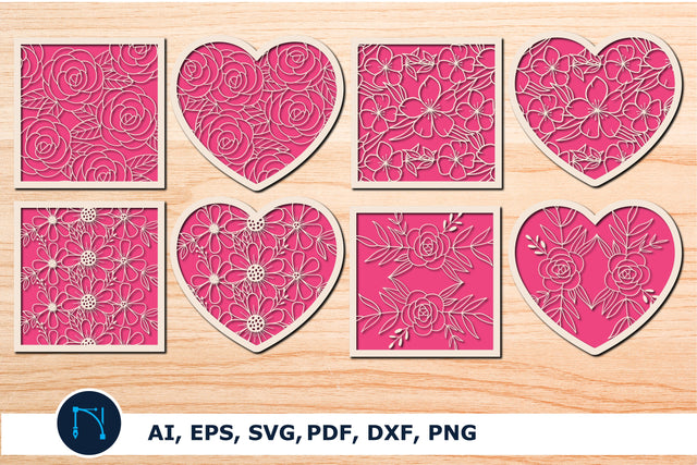 Flowers card SVG and Flowering Heart bundle SVG MD JOYNAL ABDIN 