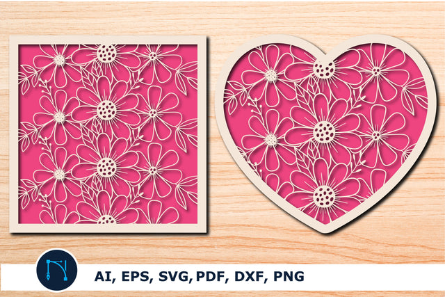 Flowers card SVG and Flowering Heart SVG MD JOYNAL ABDIN 