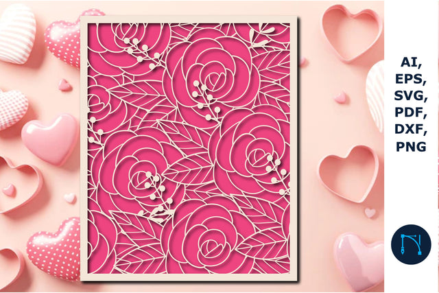 Flowers card SVG, laser/paper cut design SVG MD JOYNAL ABDIN 