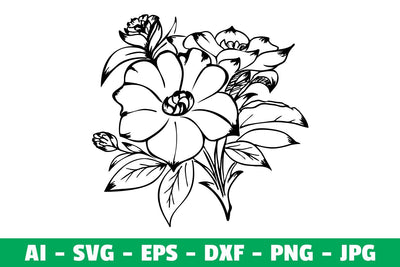 Flowers Clipart Silhouette SVG SVG Kasih Ibu 