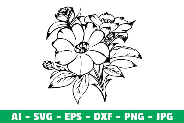 Flowers Clipart Silhouette SVG SVG Kasih Ibu 