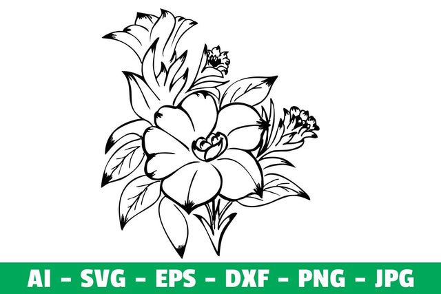 Flowers Clipart Silhouette SVG SVG Kasih Ibu 