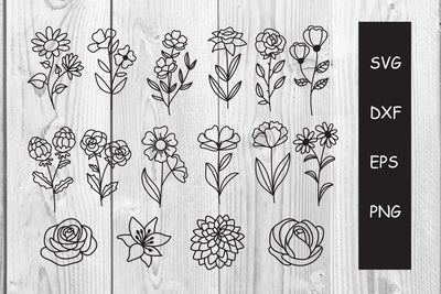 flowers doodle bundles clip art svg SVG dadan_pm 