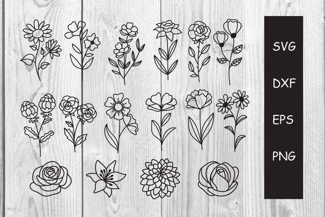 flowers doodle bundles clip art svg SVG dadan_pm 