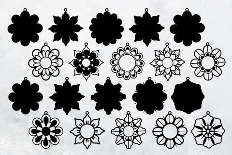 Flowers Earrings Bundle - svg eps ai png pdf SVG zafrans studio 
