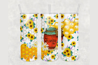 Flowers Honeycomb Tumbler sublimation design 20 oz skinny tumbler wrap Sublimation BambinaCreations 