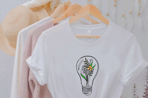 Flowers in Light Bulb Machine Embroidery Design Embroidery/Applique DESIGNS Angie 