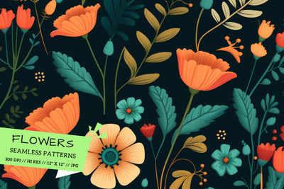 flowers in the garden, background with flowers Digital Pattern FloridPrintables 
