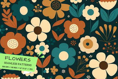 flowers in the garden, background with flowers, seamless floral pattern Digital Pattern FloridPrintables 