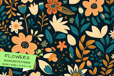 flowers in the garden, background with flowers, seamless floral pattern Digital Pattern FloridPrintables 