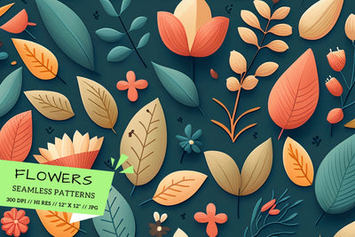 flowers in the garden, seamless background with flowers Digital Pattern FloridPrintables 