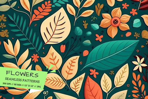 flowers in the garden, seamless background with flowers Digital Pattern FloridPrintables 