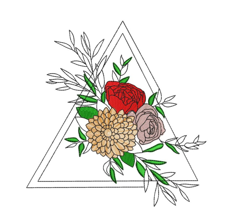 Flowers in triangle Machine Embroidery Design Embroidery/Applique DESIGNS Canada Embroidery 