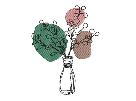 Flowers in Vase 2 Machine Embroidery Design Embroidery/Applique DESIGNS Angie 
