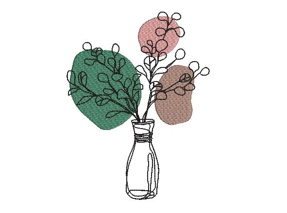 Flowers in Vase 2 Machine Embroidery Design Embroidery/Applique DESIGNS Canada Embroidery 