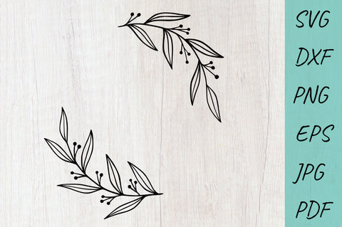 Flowers. Leaf wreath svg, Floral svg, Monogram floral frame SVG Irina Ostapenko 