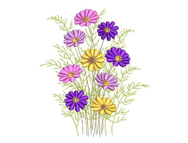 Flowers Machine Embroidery Design, 4 sizes, Instant Download Embroidery/Applique DESIGNS Nino Nadaraia 