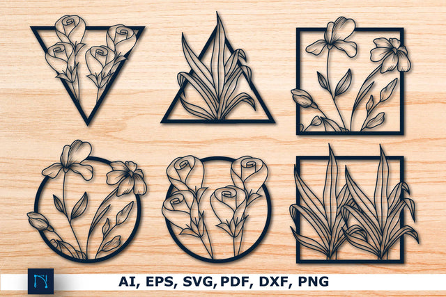 Flowers Metal Wall Art Laser Cut Bundle SVG MD JOYNAL ABDIN 