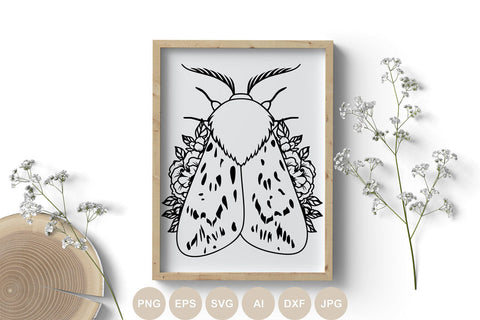 Flowers Moth Svg, Floral Moth, Butterfly Svg for Shirts, Boho Svg Designs, Spirit Moth, Moon Moth, Mystical Svg SVG BogeliaVector 