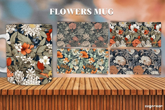 Flowers Mug Wraps Bundle | 11 oz | Sublimation Sublimation SvgOcean 