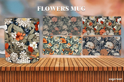 Flowers Mug Wraps Bundle | 11 oz | Sublimation Sublimation SvgOcean 