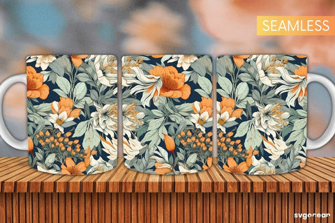 Flowers Mug Wraps Bundle | 11 oz | Sublimation Sublimation SvgOcean 