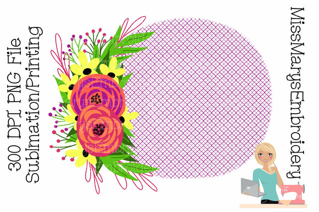Flowers on Fence Sublimation | Sublimation Background | PNG Sublimation MissMarysEmbroidery 